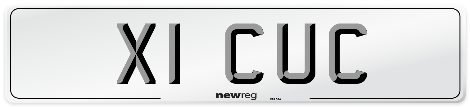 X1 CUC Number Plate from New Reg